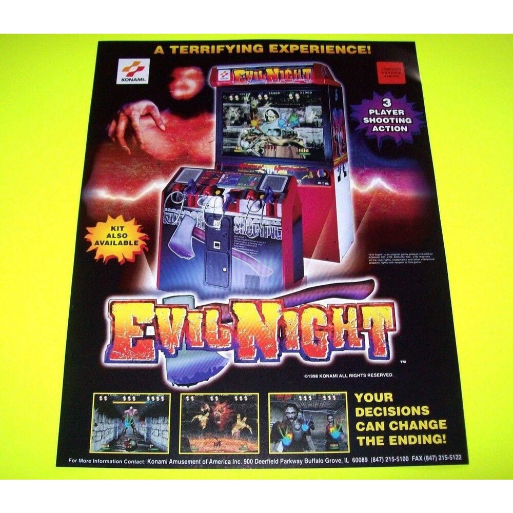 JOB LOT 5x Original NOS Konami Evil Night Video Arcade Flyers Wholesale Dealer